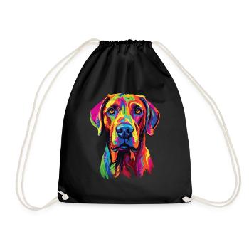 Aquarelle colorée Rhodesian Ridgeback - Sac de sport léger - noir - Devant