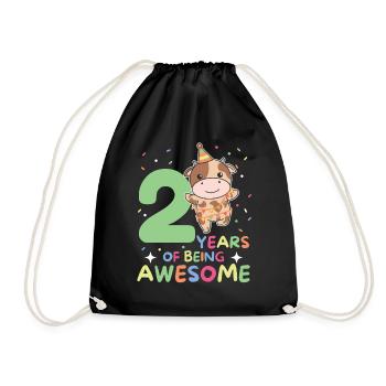 Vache pour les enfants de 2 ans - Sac de sport léger - noir - Devant