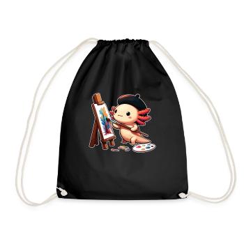 Painter Art Artist Axolotl - Drawstring Bag - black - Front