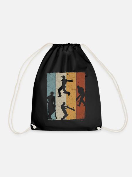 Cricket Retro Cricket Silhouettes Cricket - Turnbeutel - Schwarz