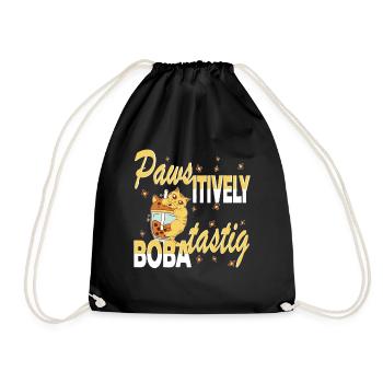 Chat Boba mordant à la patte-itively Boba-tastique - Sac de sport léger - noir - Devant