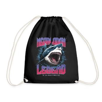 Mégalodon - Requin - Légende des mers primitives - Sac de sport léger - noir - Devant