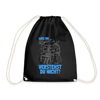 Was an.. verstehst du nicht? Humorvolle Weisheiten - Turnbeutel - Schwarz - Vorne