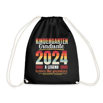 Proud Kindergarten Graduate 2024 - Drawstring Bag - black - Front