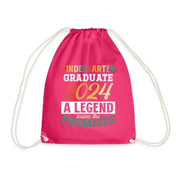Proud Kindergarten Graduate 2024 - Drawstring Bag - fuchsia - Front