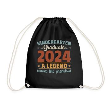 Proud Kindergarten Graduate 2024 - Drawstring Bag - black - Front
