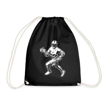 Lacrosse Spieler - Turnbeutel - Schwarz - Vorne