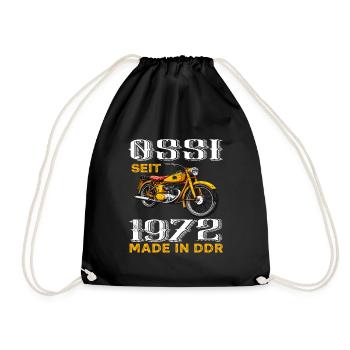 DDR Osten Ossi Ostdeutschland 1972 Geburtstag - Turnbeutel - Schwarz - Vorne