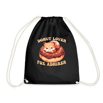 Donut Lover Fox Admirer Cute Donut Fox Sweet Desse - Turnbeutel - Schwarz - Vorne