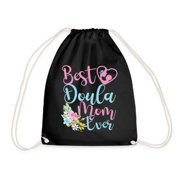 Doula Birth Worker Mom Best Doula - Drawstring Bag - black - Front