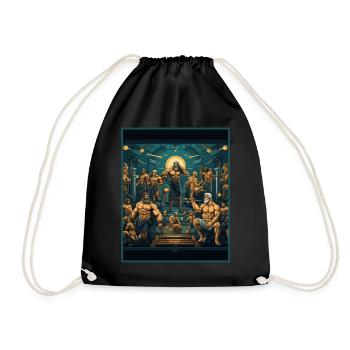 Turnhalle der griechischen Götter Zeus Hermes Athene Mythologisch - Turnbeutel - Schwarz - Vorne