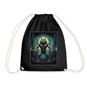 Loup-garou Soulevé de terre pleine lune Haunted Forest Gym - Sac de sport léger - noir - Devant