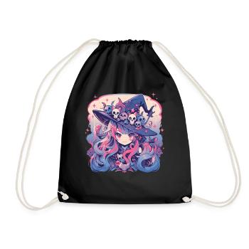 Witch Anime Kawaii Japanese Soft Grunge Fantasy Ma - Turnbeutel - Schwarz - Vorne