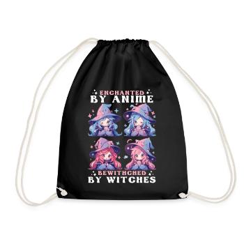 Magic Anime Witch Chibi Anime Japanese Fantasy Ota - Turnbeutel - Schwarz - Vorne