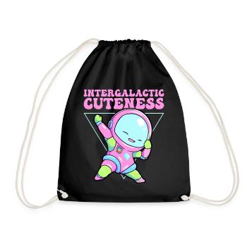 Intergalactic Cuteness Kawaii Alien Dabbing Outer - Turnbeutel - Schwarz - Vorne