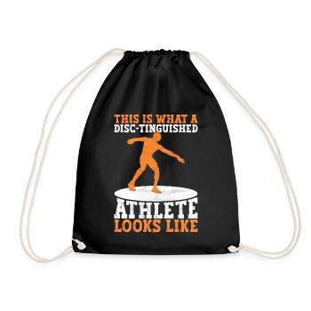 Discus thrower discus throw - Drawstring Bag - black - Front