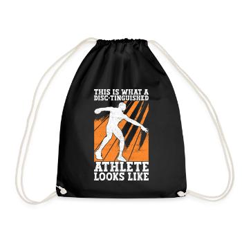 Discus thrower discus throw - Drawstring Bag - black - Front