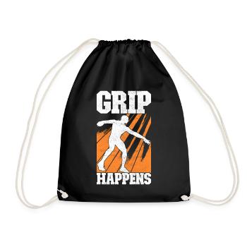 Discus thrower discus throw - Drawstring Bag - black - Front