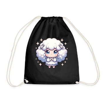 Virgo Star Sign Kawaii Character Birthday Gift - Drawstring Bag - black - Front