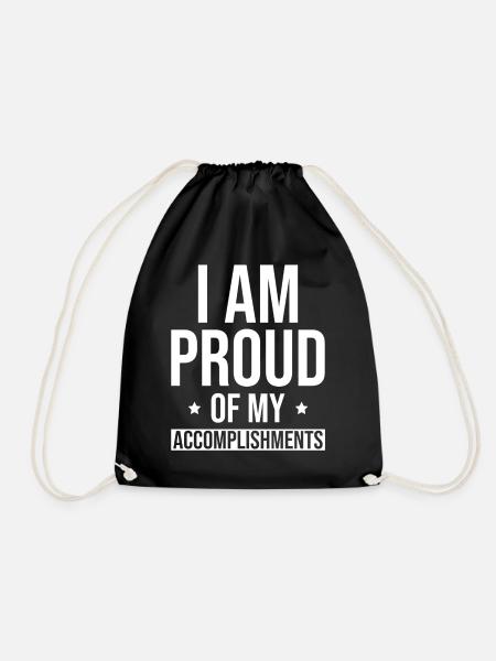 Positive Affirmations Inspirational Quote - Drawstring Bag - black