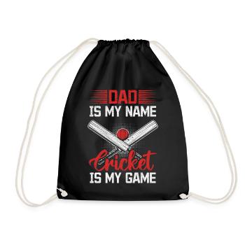Dad Is My Name Cricket Is My Game - Cricket Player - Turnbeutel - Schwarz - Vorne