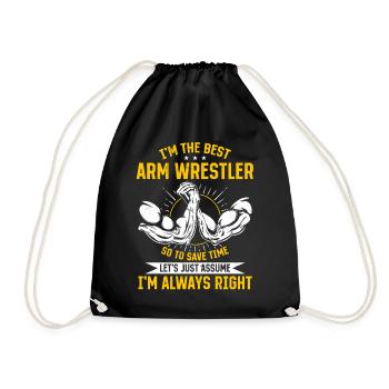 Funny Armwrestling - I'm The Best Arm Wrestler - Drawstring Bag - black - Front