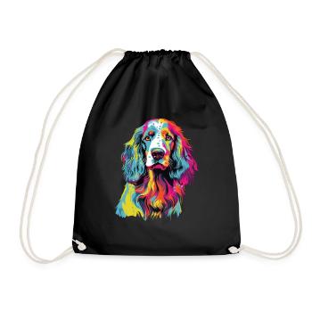 Aquarelle colorée Setter anglais - Sac de sport léger - noir - Devant
