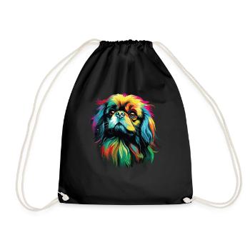 Aquarelle Colorée Pékinois - Sac de sport léger - noir - Devant