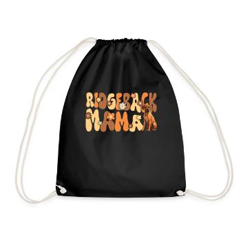Rhodesian Ridgeback Groovy Ridgeback Mom - Drawstring Bag - black - Front