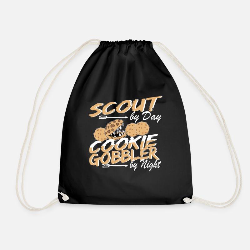 Scout by Day Cookie gobbler by Night - Drawstring Bag - black