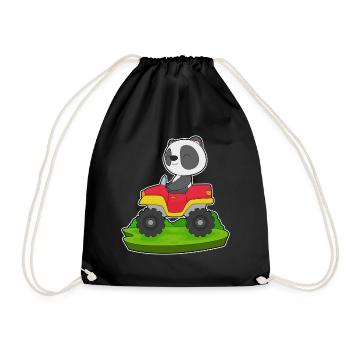 Panda Auto - Turnbeutel - Schwarz - Vorne