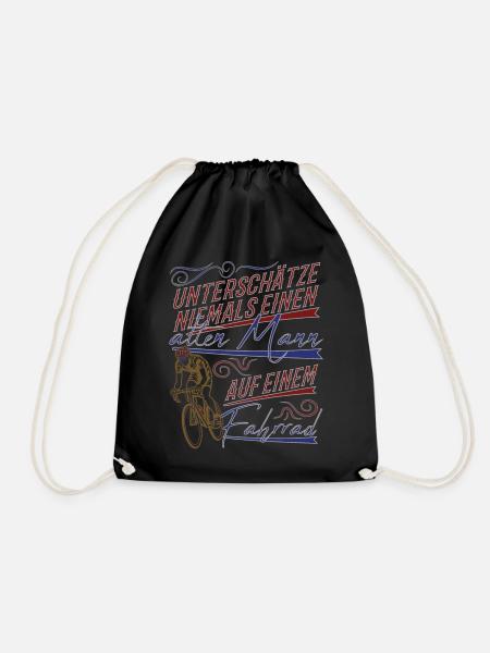 Lustiger Fahrrad Spruch alter Mann Vintage - Turnbeutel - Schwarz