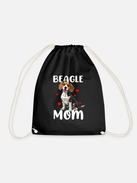 beagle mom beagle - Turnbeutel - Schwarz