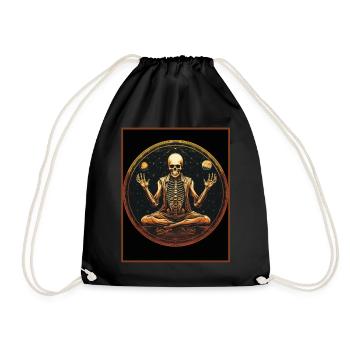 Pose de yoga Oracle Crystal Troisième Œil Squelette - Sac de sport léger - noir - Devant