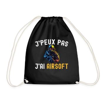 J'Peux Pas J'ai Airsoft Humour Softair Cadeau Fan - Sac de sport léger - noir - Devant