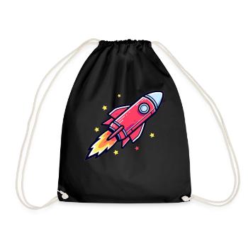 Astronaut Rocketship Outer Space Celestial Astrono - Turnbeutel - Schwarz - Vorne