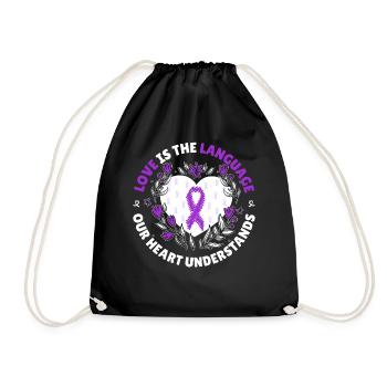Floral Heart Love Language Alzheimer's Awareness R - Turnbeutel - Schwarz - Vorne