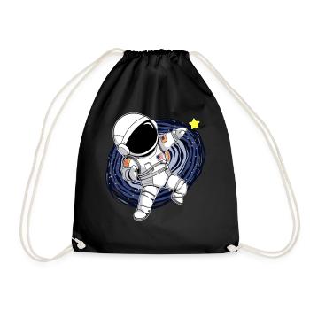 Funny Dabbing Astronaut Outer Space Milky Way Gala - Turnbeutel - Schwarz - Vorne
