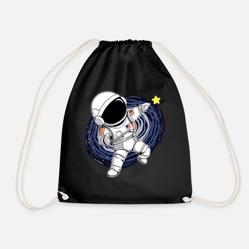 Funny Dabbing Astronaut Outer Space Milky Way Gala - Turnbeutel - Schwarz