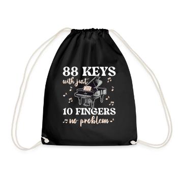 88 Keys With just 10 fingers no problem - Drawstring Bag - black - Front