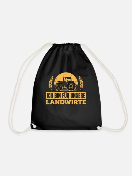 Unterstütze unsere Bauern - für unsere Landwirte - Turnbeutel - Schwarz