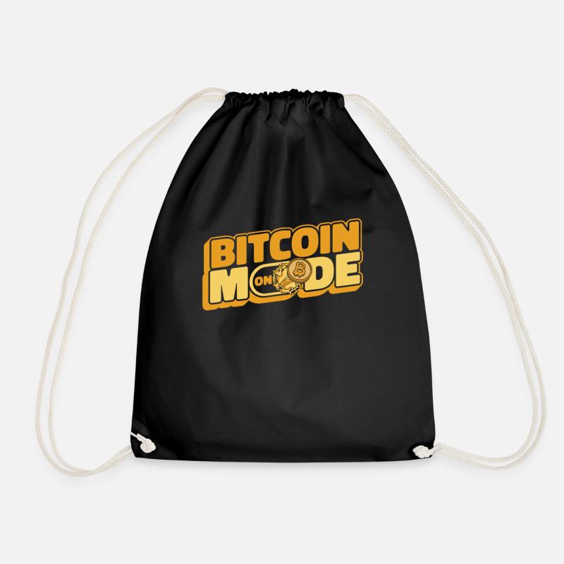 Bitcoin Mode On Blockchain Crypto Cryptocurrency - Drawstring Bag - black