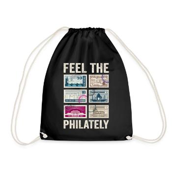 Stamp Collecting Stamps - Drawstring Bag - black - Front