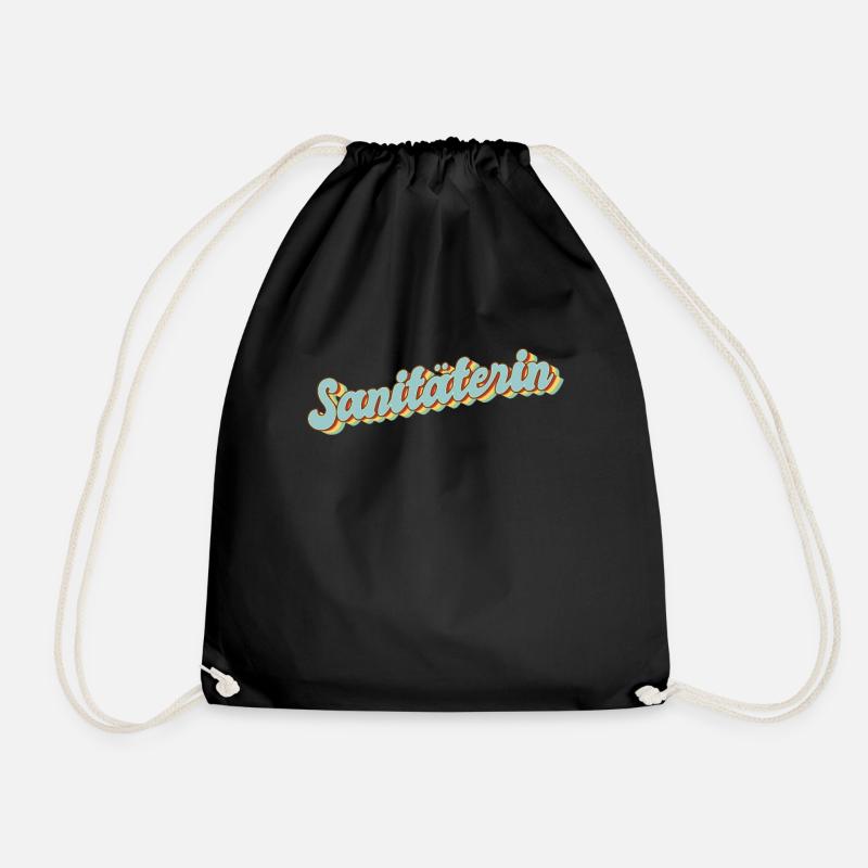 Rettungsdienst Abschluss-Geschenk Sanitäterin - Turnbeutel - Schwarz