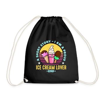 Amateur de crème glacée Une histoire courte Amateur de glace à la vanille - Sac de sport léger - noir - Devant
