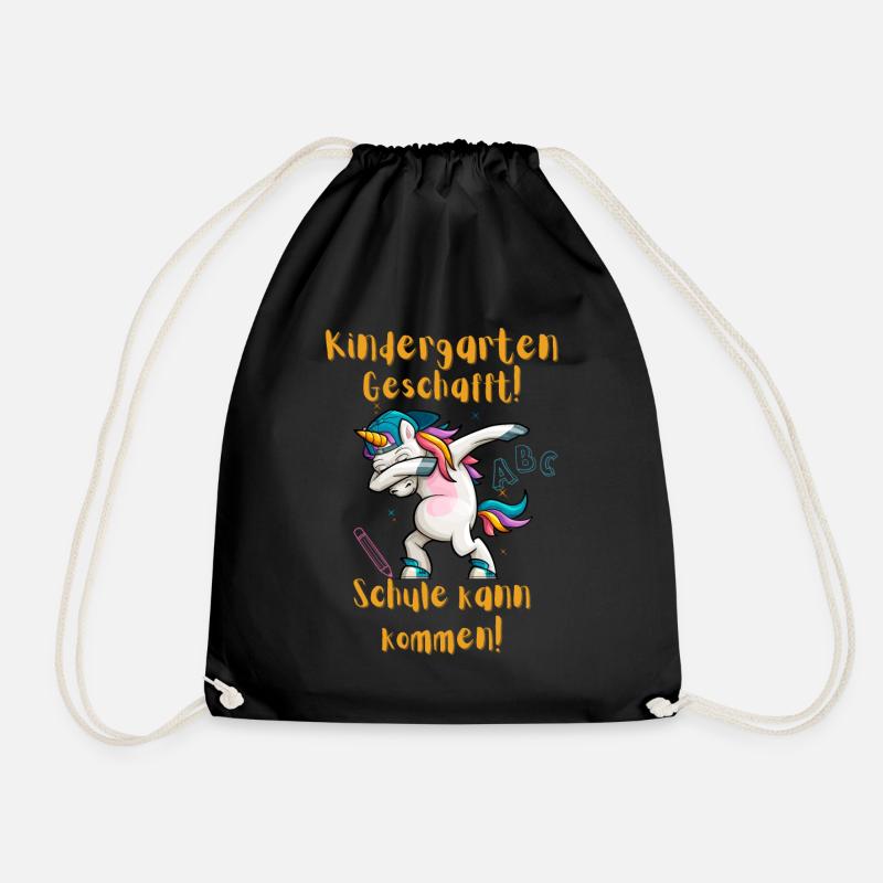 Einhorn Schulkind 2026 - Turnbeutel - Schwarz
