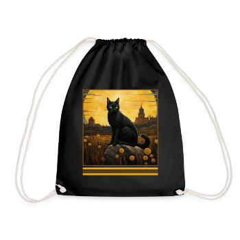 Chat noir Harvest Moon Vintage gothique Tee - Sac de sport léger - noir - Devant