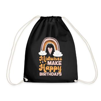 Nurse Midwife Birth Worker - Drawstring Bag - black - Front