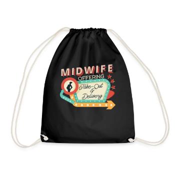 Nurse Midwife Birth Worker Midwife - Drawstring Bag - black - Front