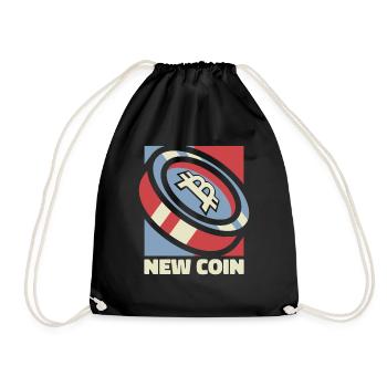 New Coin Kryptowährung Blockchain Crypto Bitcoin - Turnbeutel - Schwarz - Vorne